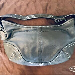 Coach Black Leather Hobo Bag